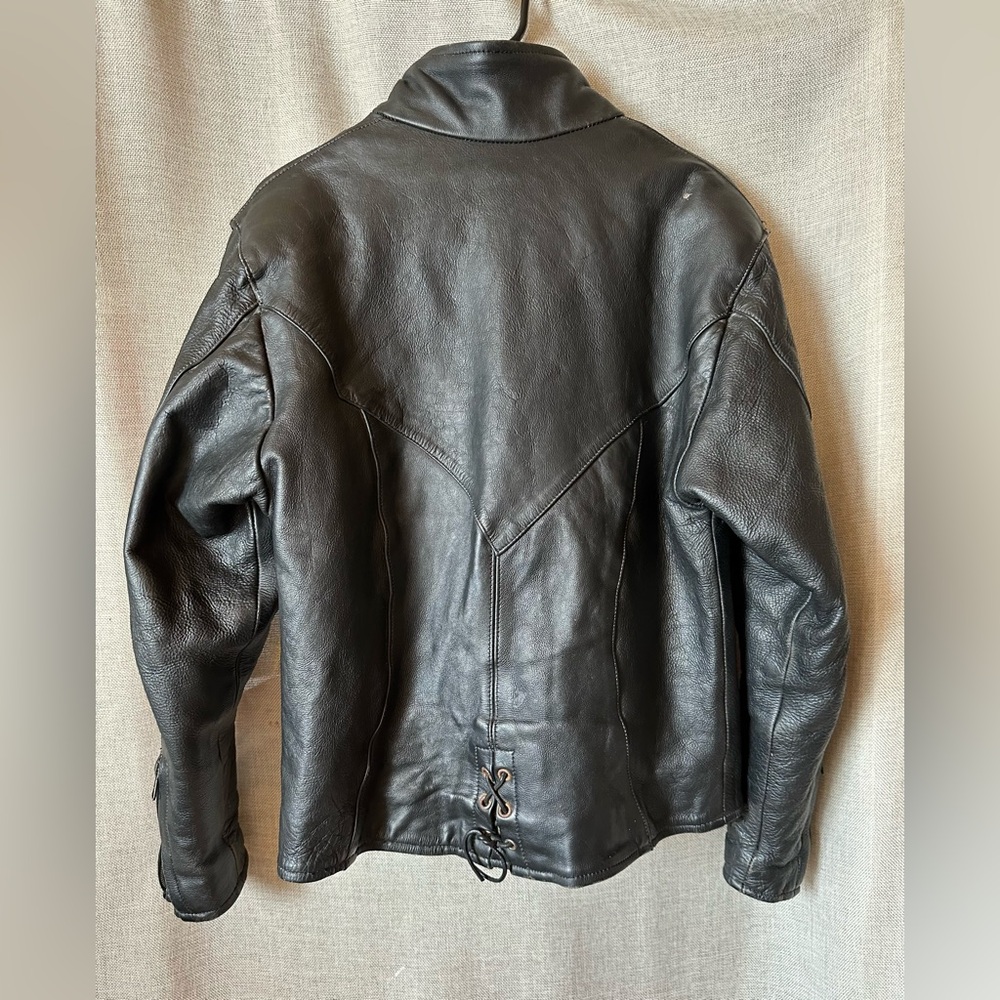 UNIK•genuine leather jacket•women’s medium•moto boho•biker core•black•silver - Picture 2 of 16